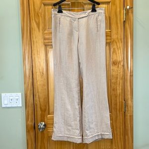 Ann Taylor LOFT 100% Linen Cream Beige Marisa Pant
